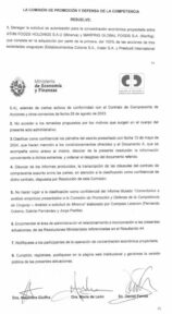 Comisión de Defensa de la Competencia denegó la compra de frigoríficos.