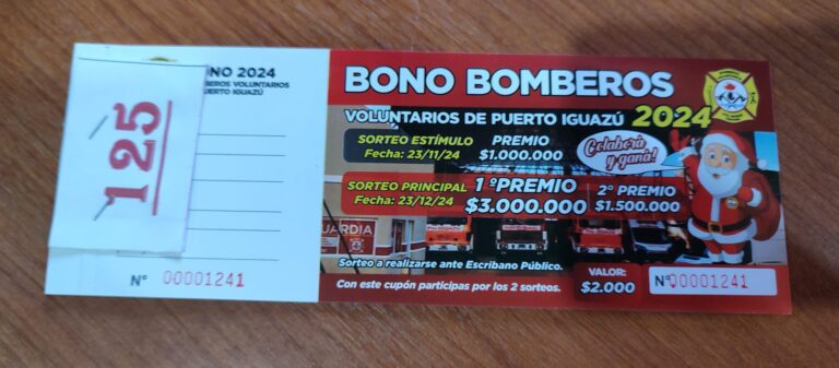 Bomberos Voluntarios de Iguazú presentó una nueva edición del Bono Colaboración