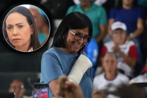 Delcy Rodríguez insultó a María Corina Machado y pide que salga a dar la cara