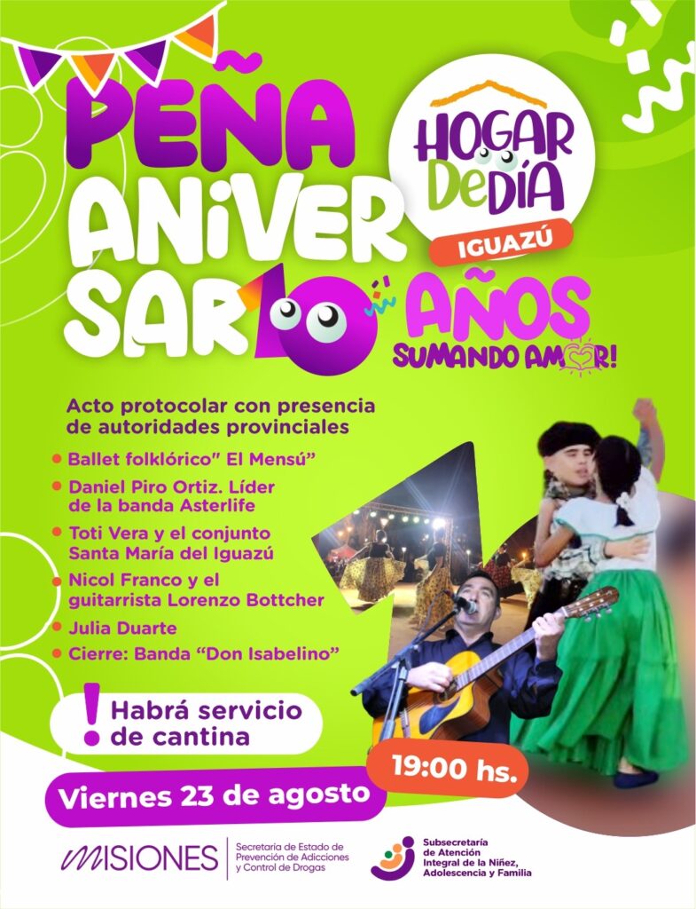 Hogar de Día Iguazú cumple 10 años y lo celebra con una Peña aniversario