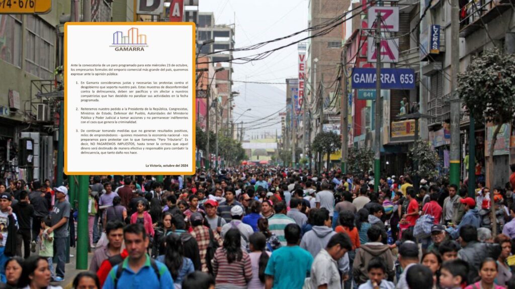 Comerciantes de Gamarra anuncian “Paro Tributario”: no pagarán impuestos si criminalidad no baja