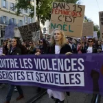 Manifestantes en Francia exigen nueva ley contra la violencia machista