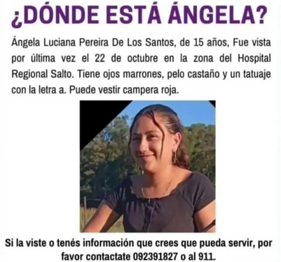 Se busca / Ángela Luciana Pereira De los Santos desapareció el 22 de octubre