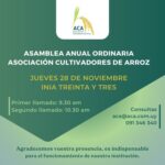 El jueves 28 será la Asamblea Anual de ACA