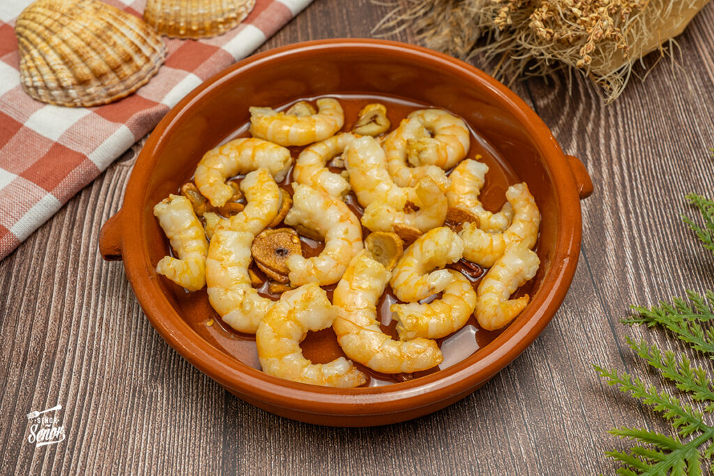 Langostinos al ajillo. Receta fácil y casera