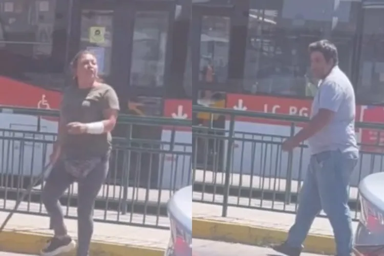 Mujer en Chile atacó con un tubo a repartidor venezolano [VIDEO]