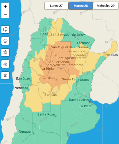 Cinco provincias en alerta naranja por tormentas: cómo estará el clima este martes 28 de enero