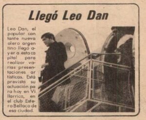 Leo Dan, el cantante y compositor argentino, declaraciones por todo el mundo