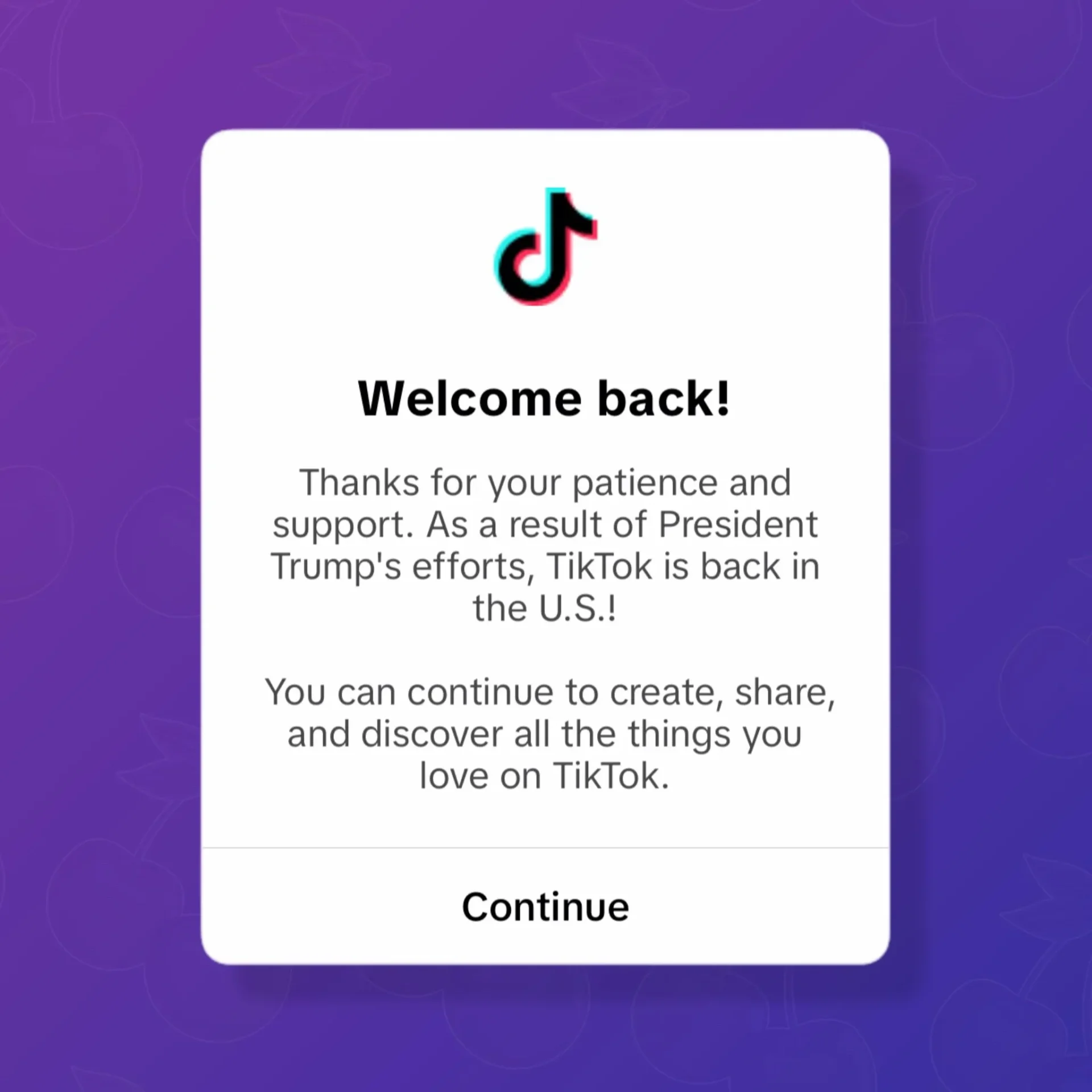 TikTok restablece su servicio en Estados Unidos tras garantía de Trump