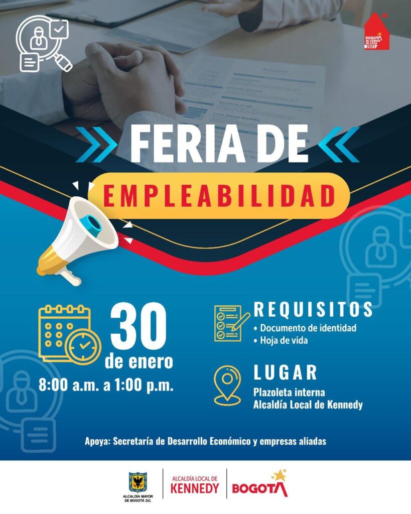 Colombia | Localidad de Kennedy en Bogotá, conecta con el empleo: 500 vacantes disponibles en feria laboral gratuita