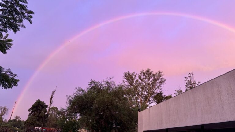 Al caer el sol / Hermoso Arcoiris coronó el cielo de Salto