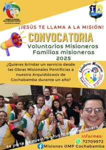 Convocan a formar parte de la Familia Misionera de la Arquidiócesis de Cochabamba