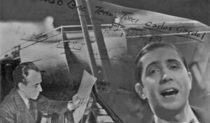 Gardel ensaya con sus guitarristas