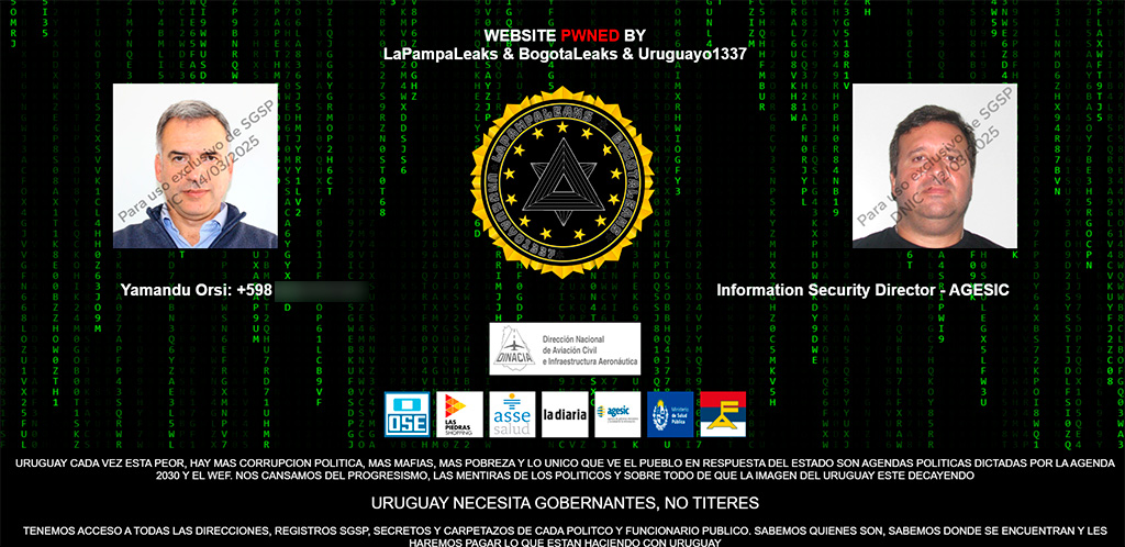 Uruguay sufre ciberataque: hackers filtran datos del presidente Yamandú Orsi