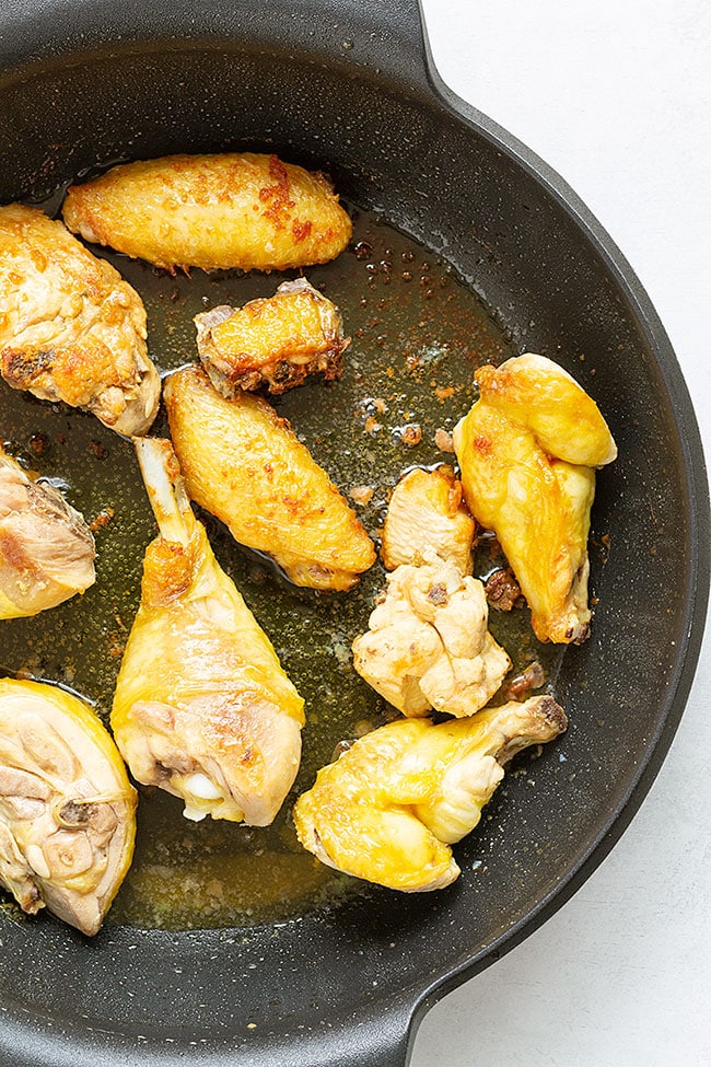 Pollo a la cazadora italiano (pollo alla cacciatora)