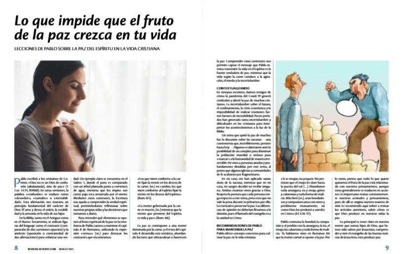 La Paz, Fruto del Espíritu Santo: 3 artículos en la Revista La Fuente