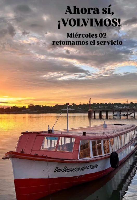 Conexión entre Concordia y Salto restablecida /Volvieron los viajes de la lancha Don Demetrio