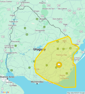 Advertencia amarilla por lluvias abundantes y tormentas en varias zonas del país