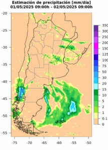 El SMN lanzó un estimador diario de precipitaciones que combina datos satelitales con observaciones de superficie