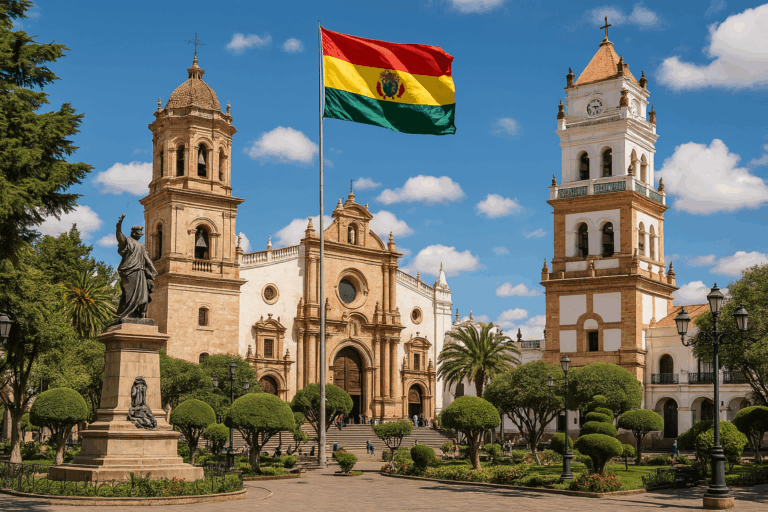 una imagen representativa de Bolivia, como la ciudad de La Paz o el Carnaval de Oruro