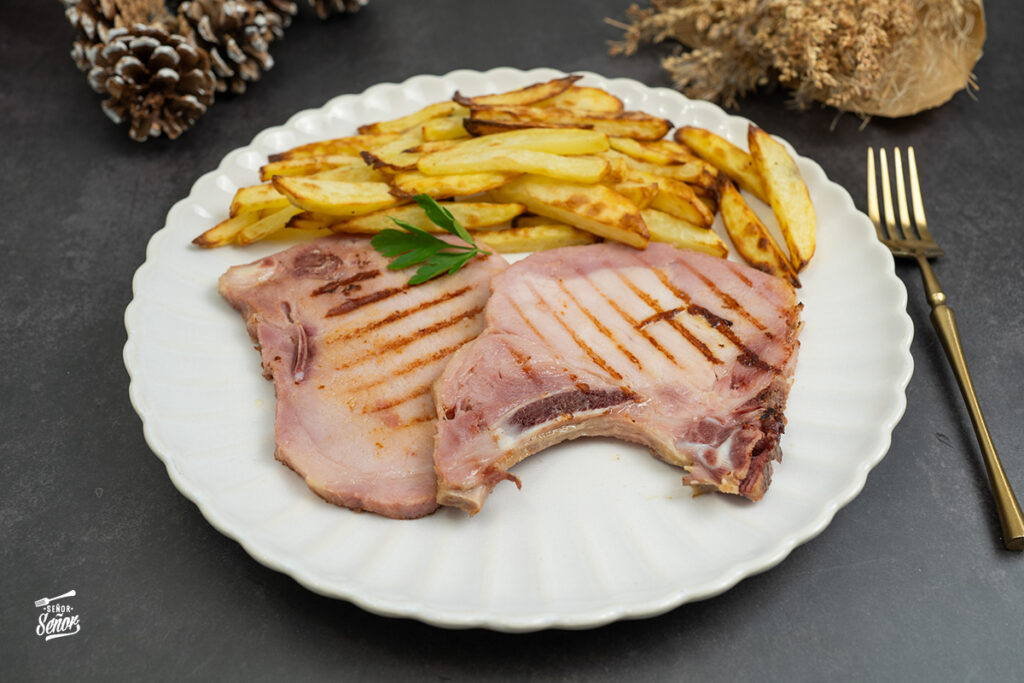 Chuletas de Sajonia la plancha. Receta sana y fácil