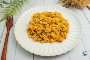 Paella de pollo y calabacín. Una receta sana y fácil