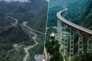 China tiene una carretera que parece una montaña rusa: la «autopista al cielo» es un monstruo de 270 viaductos y 25 túneles