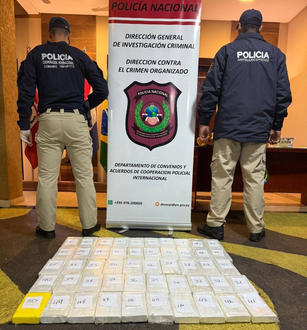 Incautan más de 50 kilos de cocaína tras persecución policial en Minga Guazú