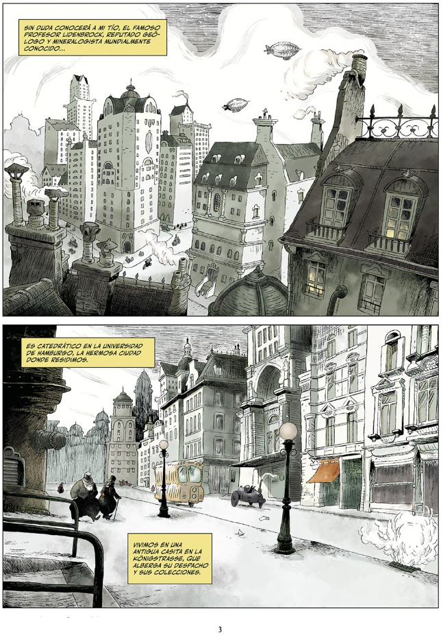 Versión en cómic de «Viaje al centro de la tierra» de Julio Verne por Rodolphe y Patrice Le Sourd. Norma Editorial.