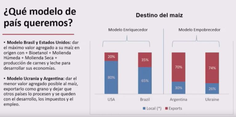 Brasil emplea el 20% de su producción de maíz para fabricar bioetanol y la Argentina apenas un 3,5%: Piden una nueva legislación para revertir el atraso