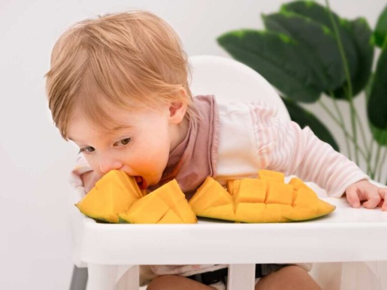 Mango en papilla o BLW para bebés a partir de 6 meses