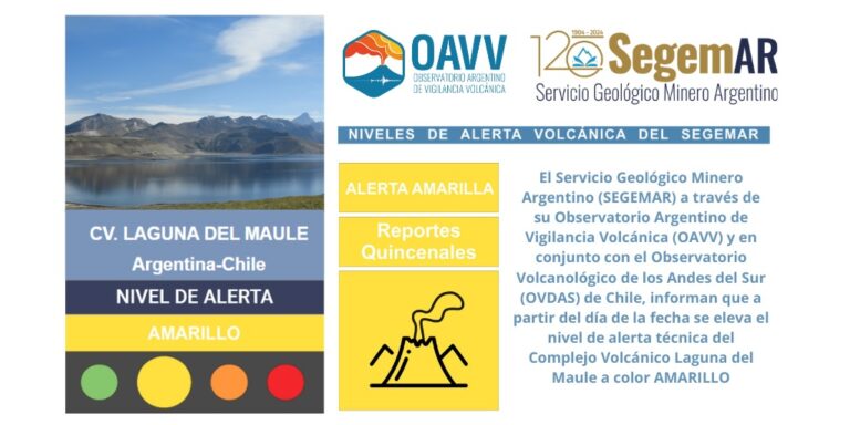 Se eleva a Alerta Amarilla el Complejo Volcánico Laguna del Maule