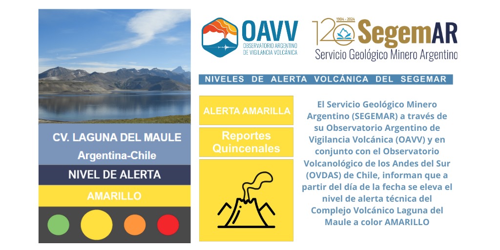 Se eleva a Alerta Amarilla el Complejo Volcánico Laguna del Maule