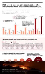 España alcanza casi 350 000 hectáreas quemadas