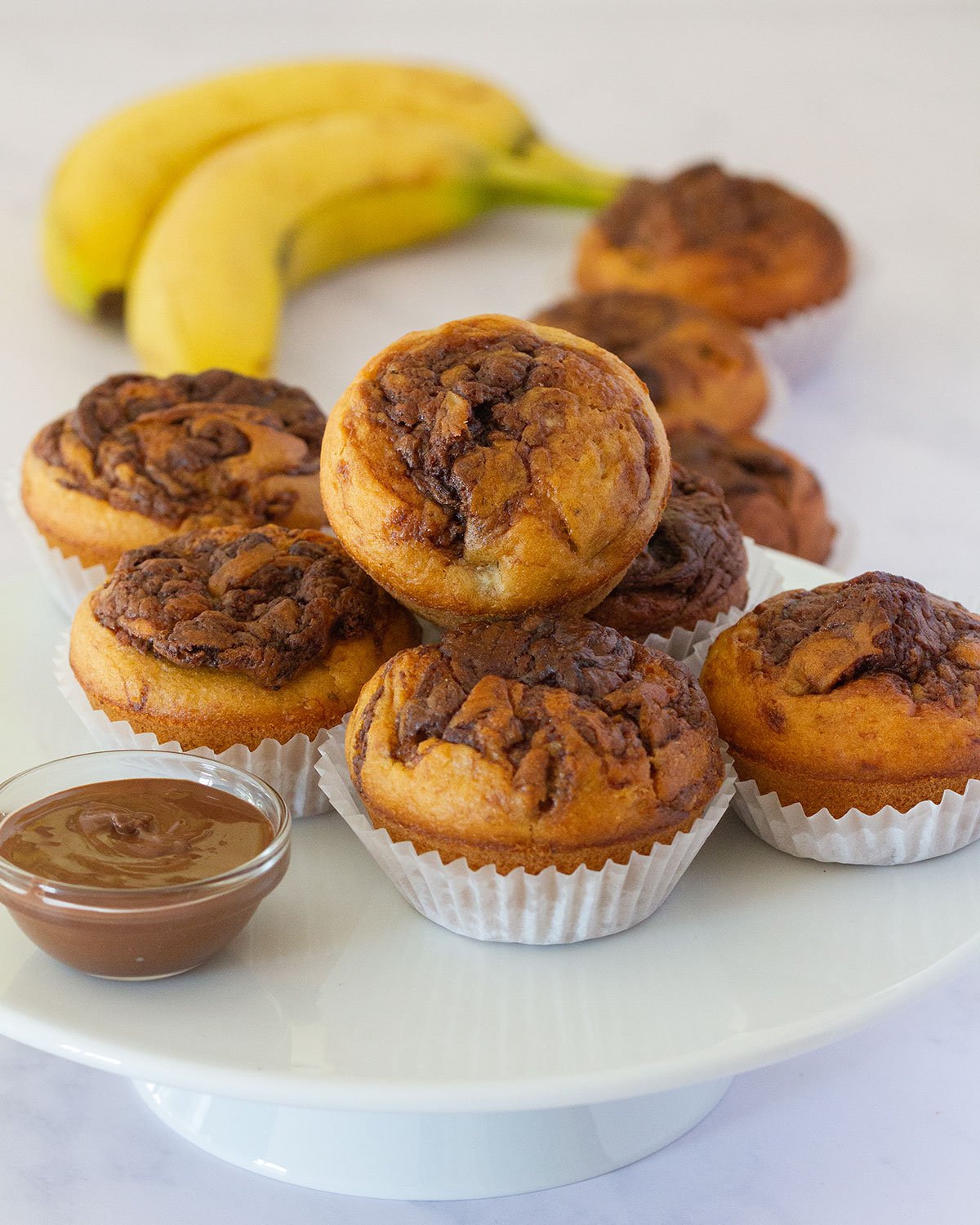 Muffins o magdalenas de plátano y Nutella