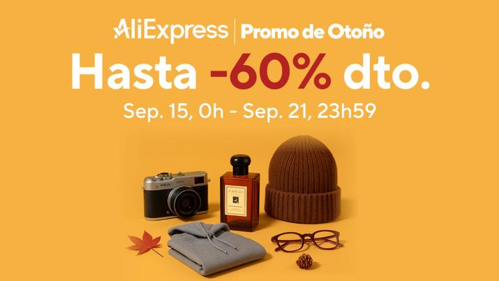 Llega la Promo de Otoño de AliExpress: ¡hasta un 60% de descuento en tus productos favoritos!