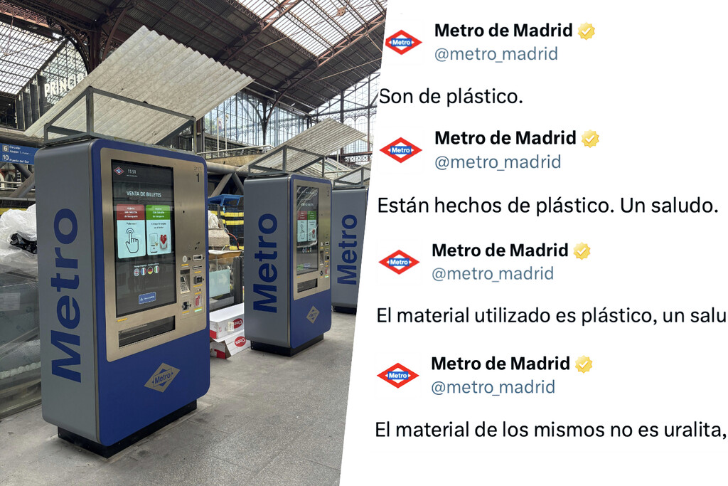 «Es plástico, un saludo»: Metro de Madrid se ha gastado una millonada en máquinas avanzadas para cubrirlas como chozas «Es plástico, un saludo»: Metro de Madrid se ha gastado una millonada en máquinas avanzadas para cubrirlas como chozas