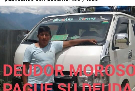 EL ALTO: DALIA GABRIELA MAMANI EXIGE A EDGAR VALVERDE EL PAGO DE BS 24.500 POR PRÉSTAMO INCUMPLIDO Valverde recibió el monto completo en moneda nacional y se comprometió a devolverlo de manera íntegra e improrrogable hasta el 22 de agosto de 2023