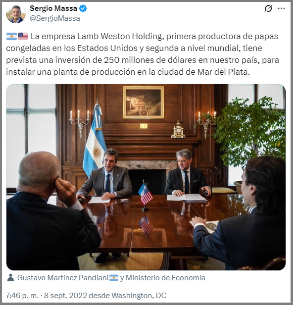 Lamb Weston: Se inauguró en Mar del Plata la industria por la que muchos productores se tiraron a la pileta (para descubrir que no había agua)