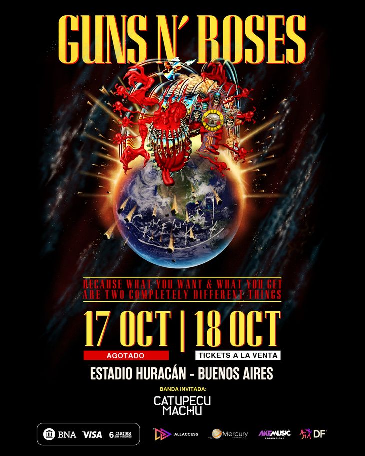 Guns N’ Roses en Argentina: todo lo qué tenés que saber de sus shows de hoy y mañana en Huracán