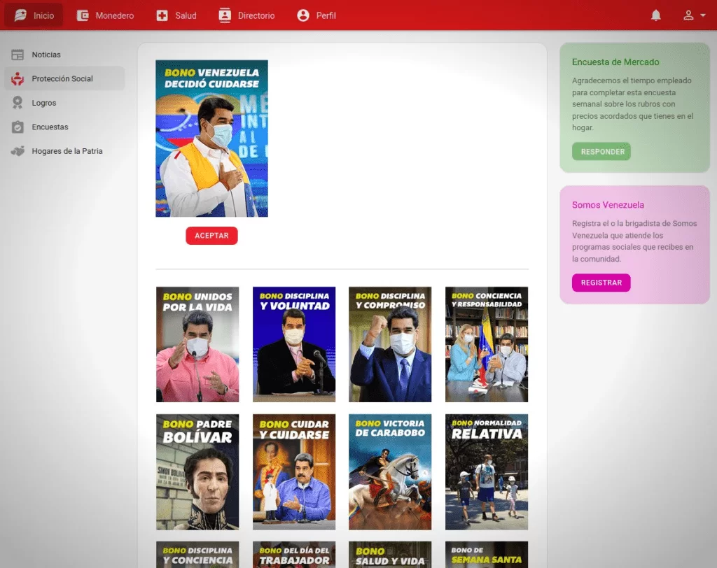 Patria paga el Bono Único Familiar