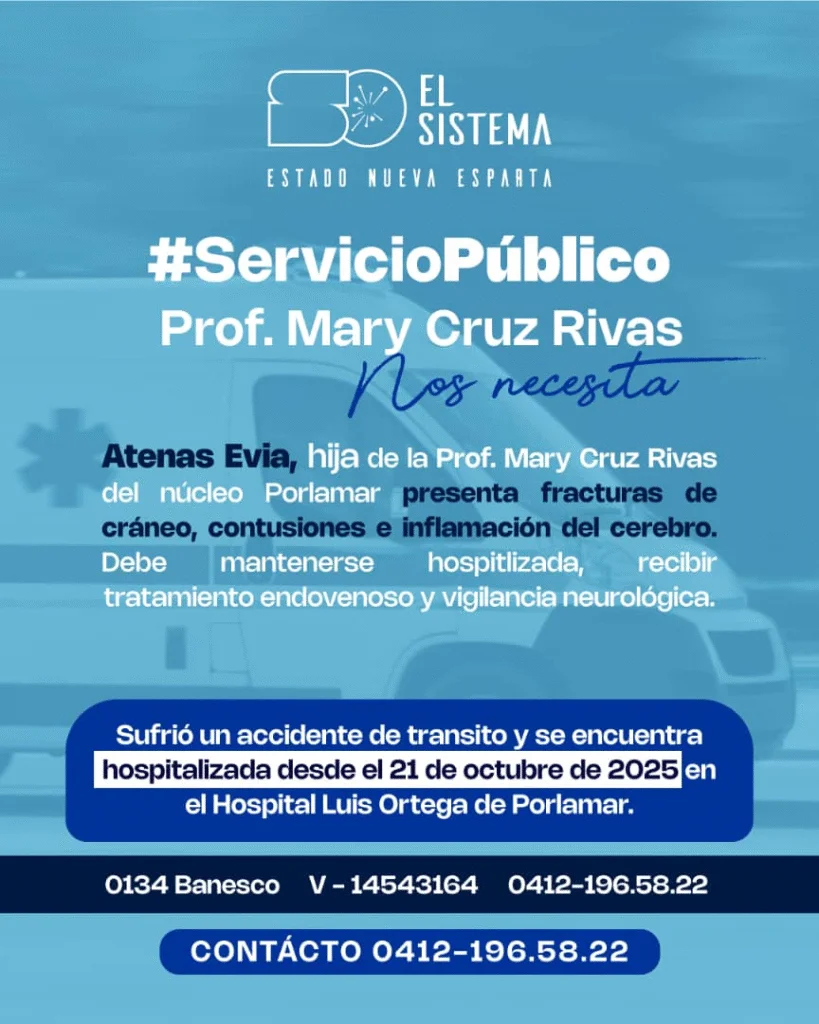 Margarita: Piden ayuda para profesora del sistema de orquesta