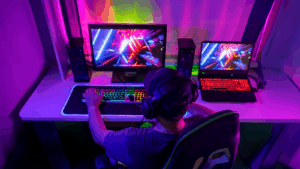 silla-gamer-con-luces-de-neon-multicolor
