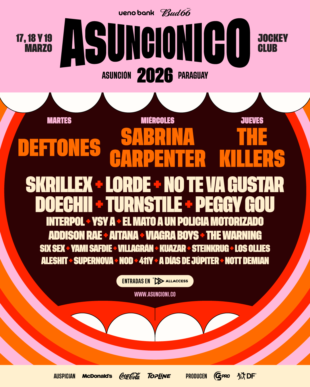 Conocé el Line Up del Asunciónico 2026