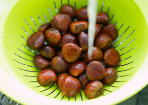 Castañas asadas en freidora de aire