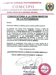 Potosí: Comcipo y cooperativistas mineros marchan en el centro