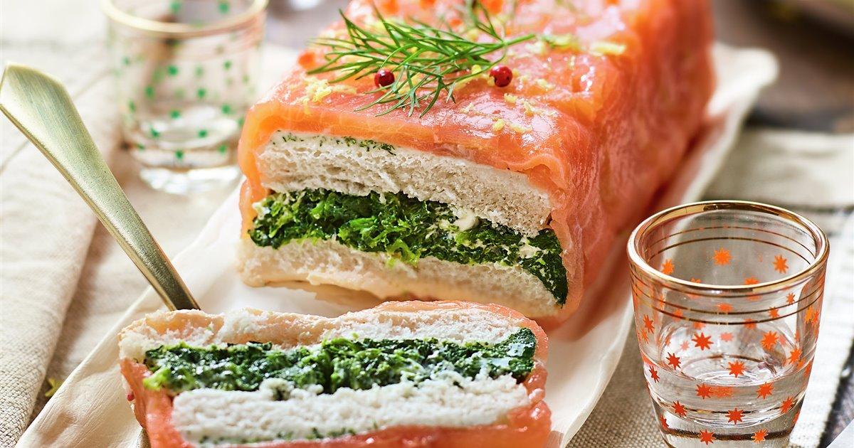 Pastel de salmón ahumado con espinacas: sin horno o al horno