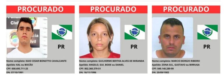 Saiba quem são os foragidos mais procurados e mais perigosos no Paraná