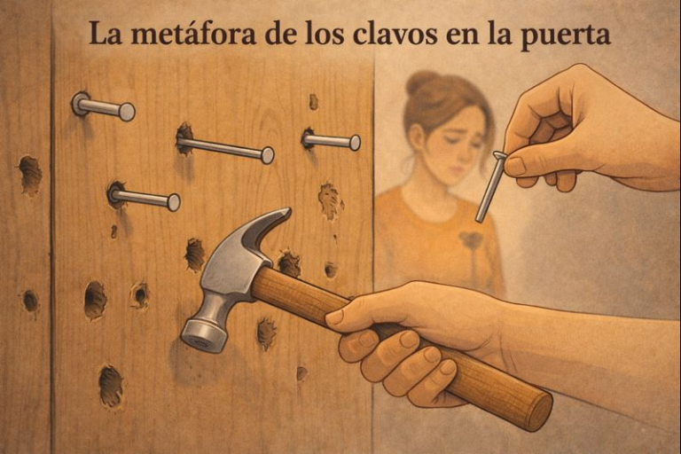 metafora de los clavos en la puerta