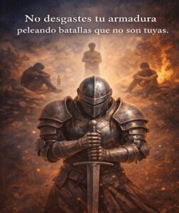 NO DESGASTES TU ARMADURA PELEANDO BATALLAS QUE NO SON TUYAS.